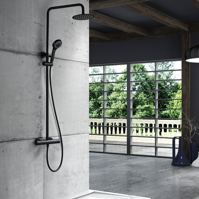 IMEX BTK017/NG KENT Matte Black Thermostatic Shower Set