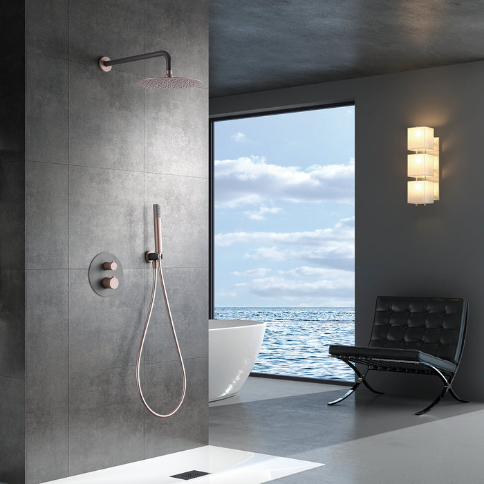 IMEX GTD038/GC LINE Thermostatic Built-in Shower Set Champagne Gray
