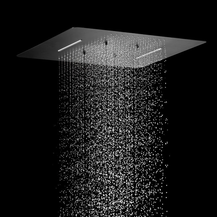 IMEX RDG590-P/NG Rectangular 3-Way Recessed Shower Head with Matte Black Pre-Frame