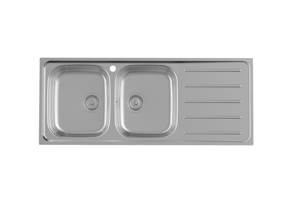 ROCA A873121A01 VICTORIA Sink 2 Bowls Outleter Right Stainless Steel