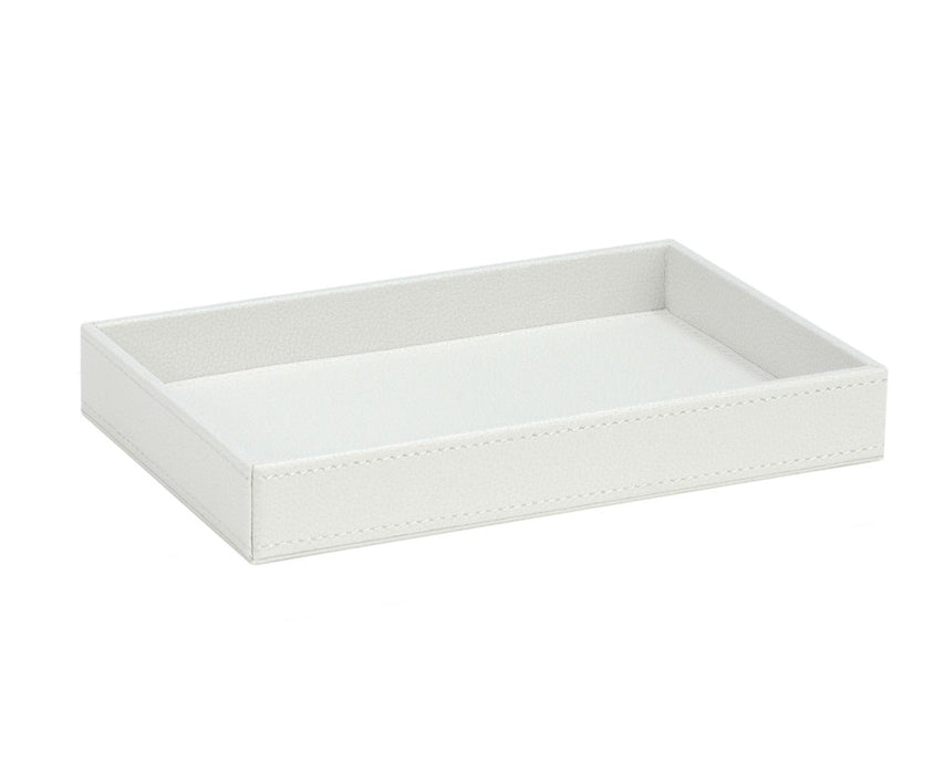 ANDREA HOUSE AX62317 White Leather Effect Pocket Empty Tray
