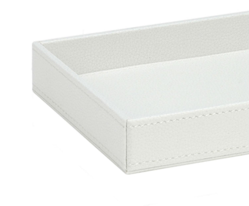 ANDREA HOUSE AX62317 White Leather Effect Pocket Empty Tray