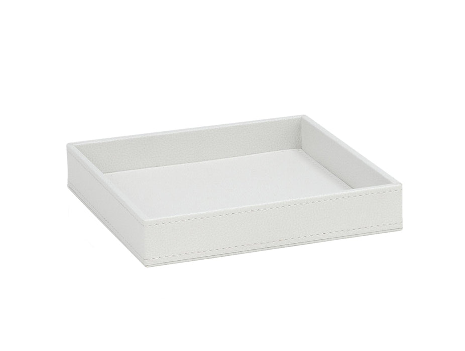 ANDREA HOUSE AX62319 White Leather Effect Pocket Empty Tray