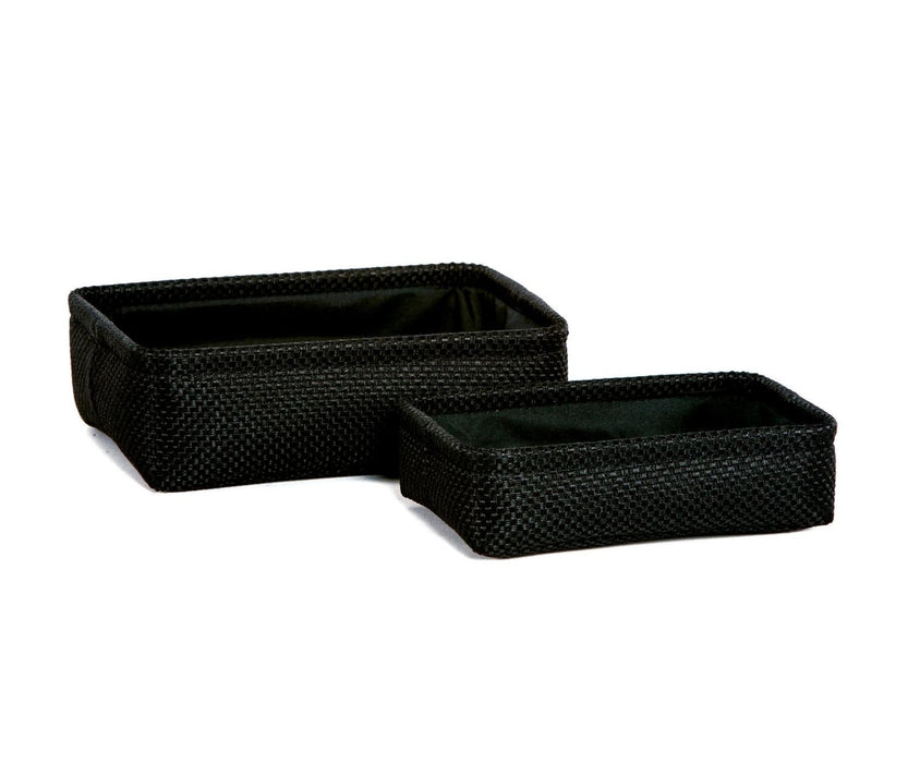 ANDREA HOUSE BA70168 Set Of 2 Black Fabric Bathroom Baskets