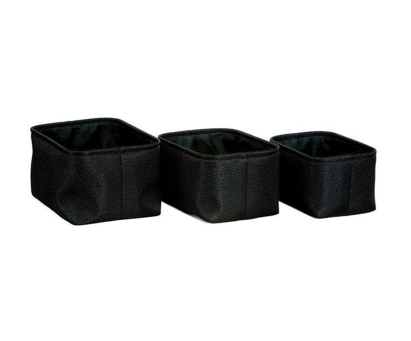 ANDREA HOUSE BA70169 Set Of 3 Black Fabric Bathroom Baskets