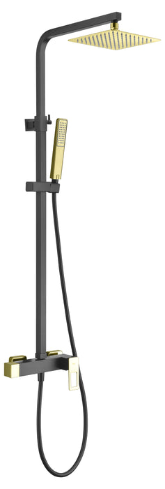 IMEX BDC032/NGOLD SWEDEN Single Handle Shower Set Black Glossy Gold