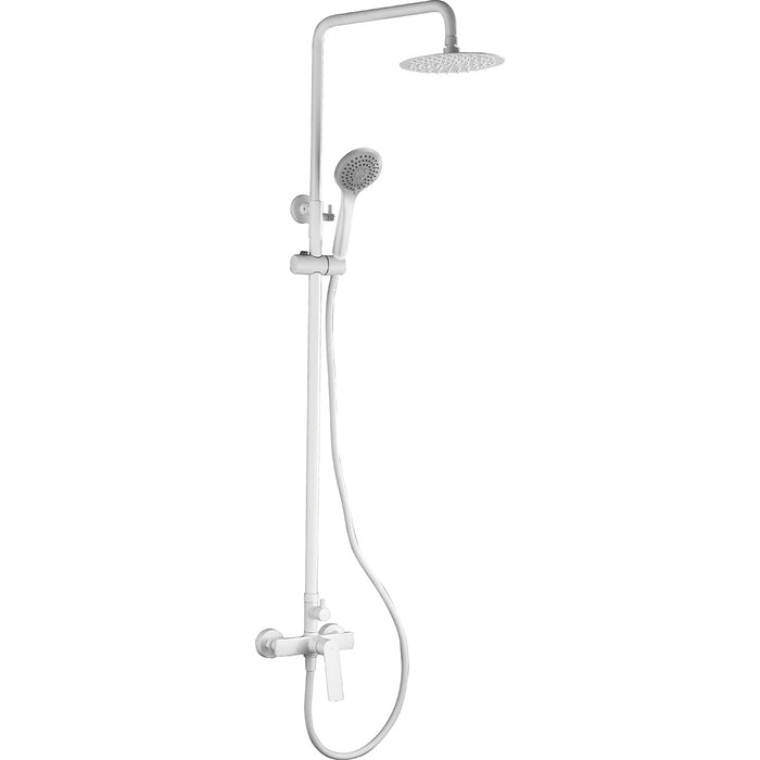 IMEX BDX023/BL LUXOR Matte White Single Handle Shower Set