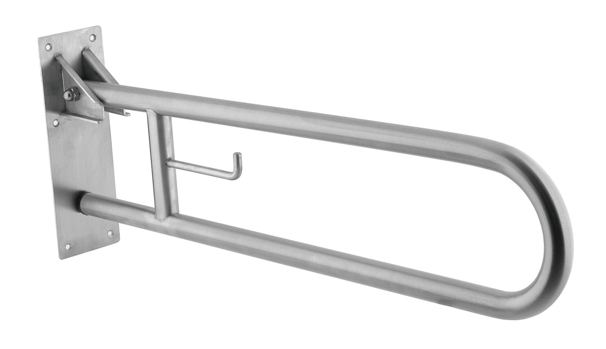 MEDICLINICS BG0850CS Folding Bar with Satin Stainless Steel Roll Holder
