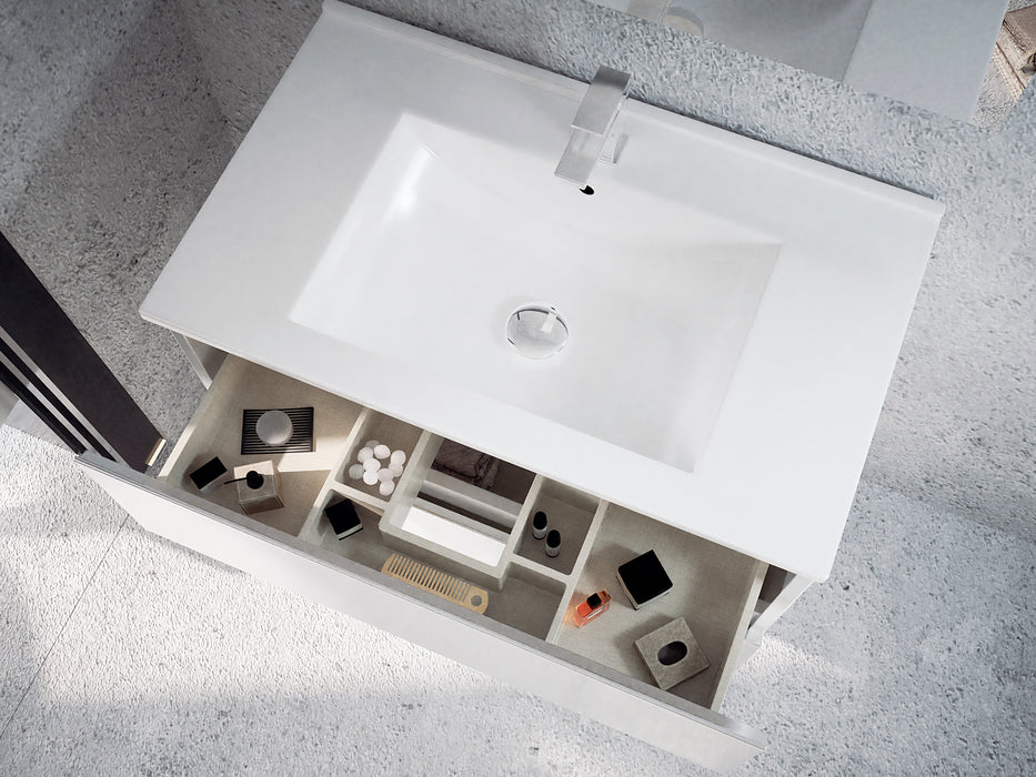 BATHME MADISON TOP Vanity Sink Unit 3 Drawers Colour White Gloss