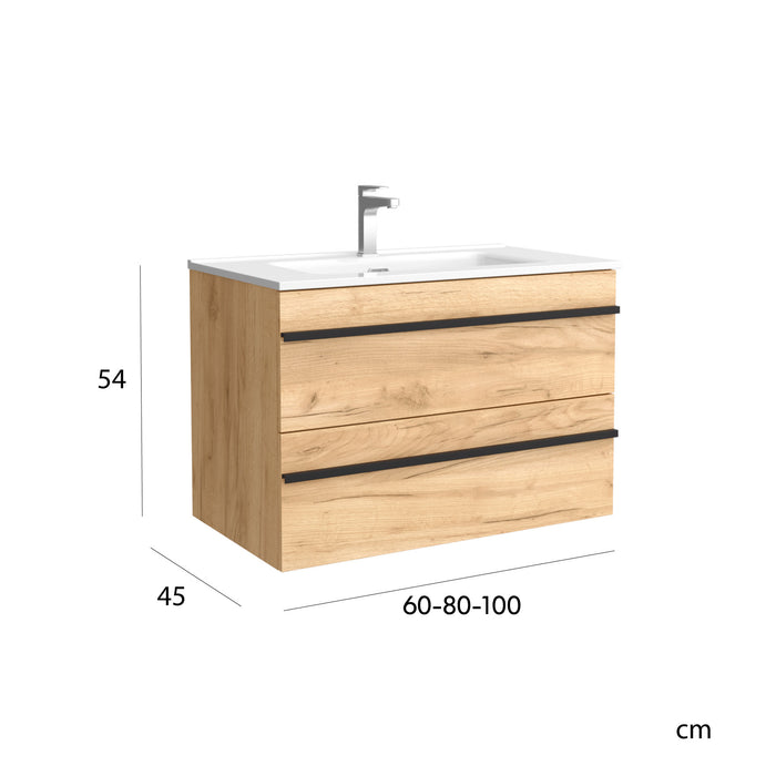 SALGAR BORN Mueble de Baño con Lavabo Color Roble
