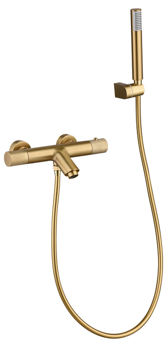 IMEX BTD038-4OC LINE Line Thermostatic Bath/Shower Tap Brushed Gold
