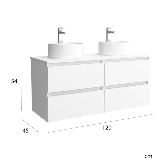 SALGAR 96325 BEQUIA Furniture+Sink+Countertop 120 Matte White