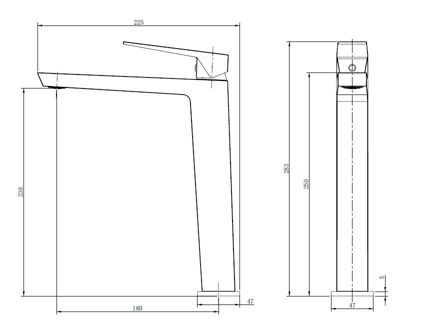 SKY BATH CDI005-3NG INFINITE Tall Single-Handle Basin Tap Matte Black