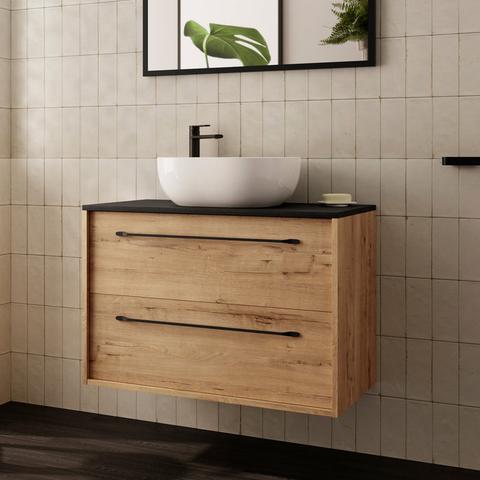 BATHME LENNOX Bathroom Furniture with Sink and Countertop Ostippo Ebony Oak