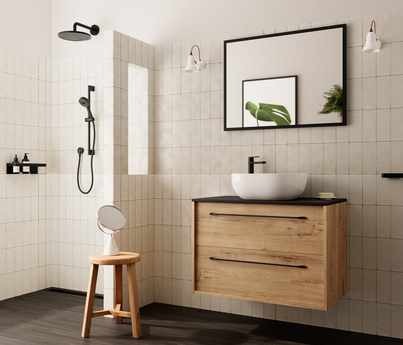 BATHME LENNOX Bathroom Furniture Set with Ostippo Ebony Oak Countertop