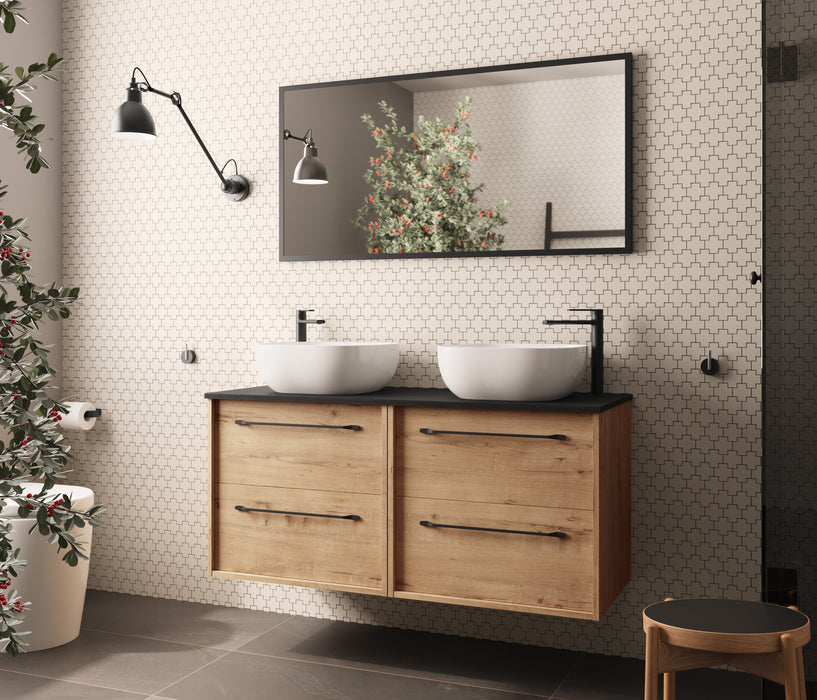 BATHME LENNOX Bathroom Furniture Set with Countertop 120 Ostippo Oak Ebony