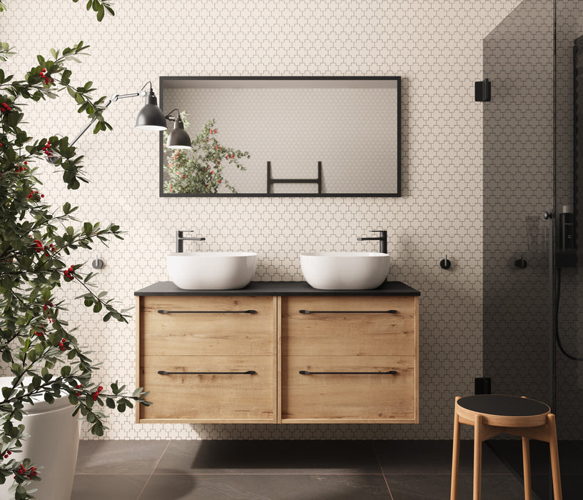 BATHME LENNOX Bathroom Furniture Set with Countertop 120 Ostippo Oak Ebony