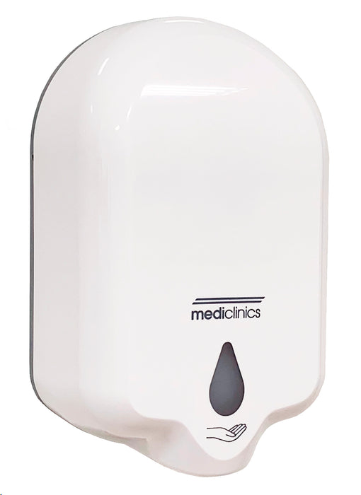 MEDICLINICS DJ0050A Automatic Liquid Soap/Hydroalcoholic Gel Dispenser 1 2L High Impact ABS White