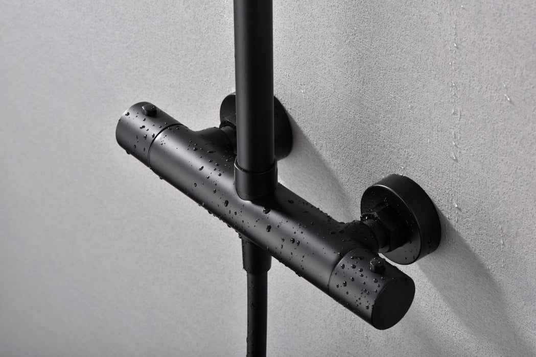 IMEX BTM039/NG MONZA Matte Black Thermostatic Shower Tap Set