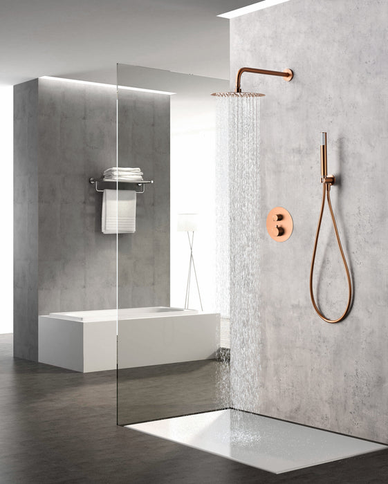 IMEX GTM039/ORC MONZA Built-in Thermostatic Shower Tap Set Brushed Rose Gold