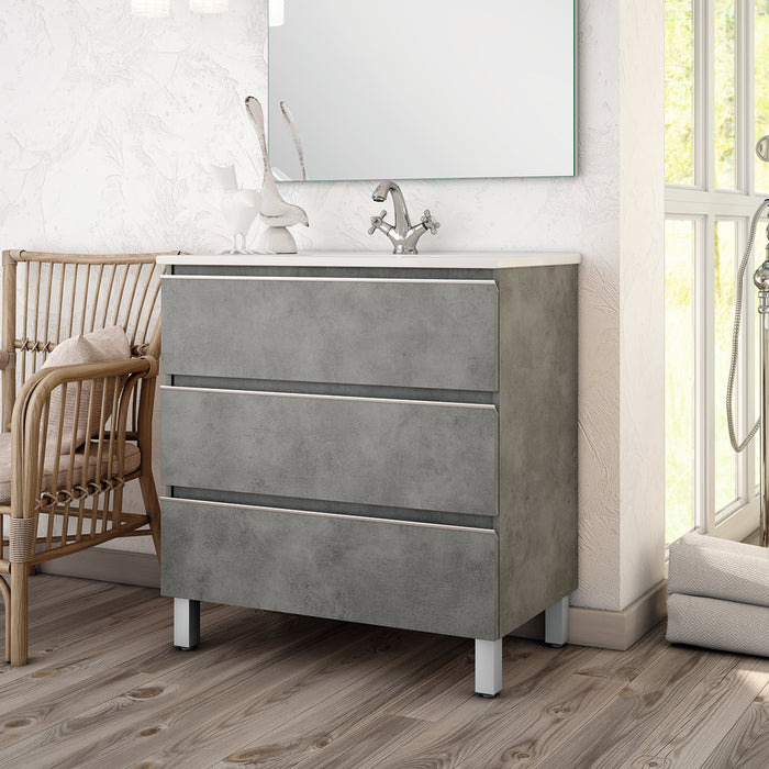 BATHME MADISON TOP Sink Cabinet 3 Drawers Colour Cement