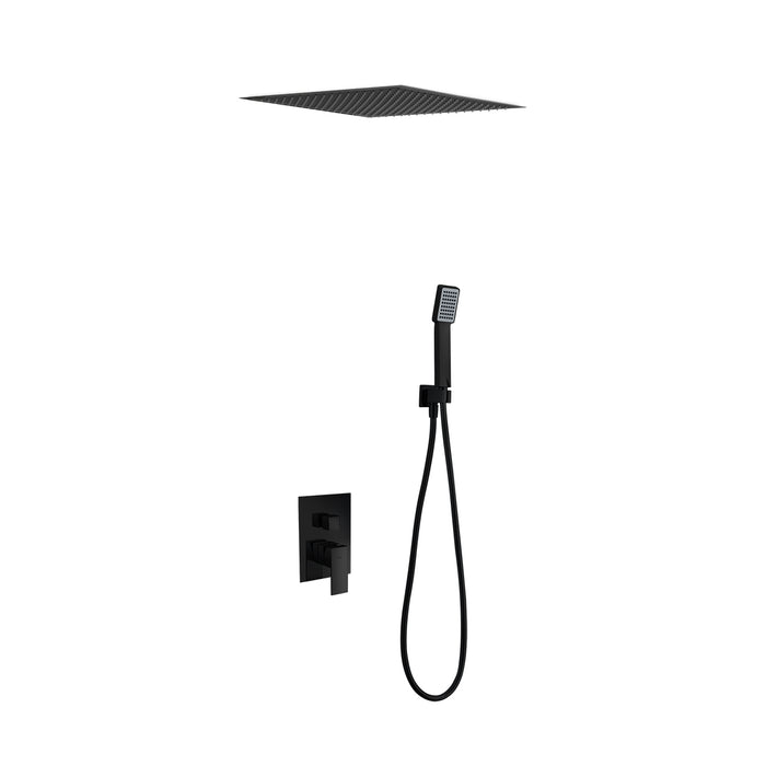 IMEX GET015/NG VOLGA Matte Black Single Lever Built-in Shower Set