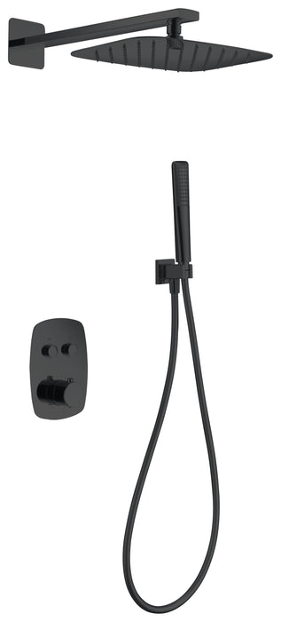 IMEX GPH035/NG HIDRA Matte Black Thermostatic Built-in Shower Set