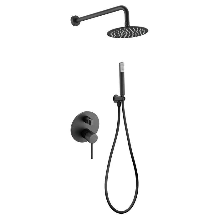 IMEX GPMS045/NG MILOS STICK Matte Black Single-Handle Recessed Shower Set
