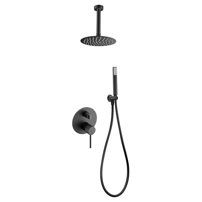 IMEX GPTS045/NG THALOS STICK Matte Black Single-Handle Recessed Shower Set
