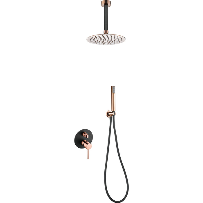 IMEX GPTS045/NOR THALOS STICK Built-in Single Handle Shower Set Black Rose Gold
