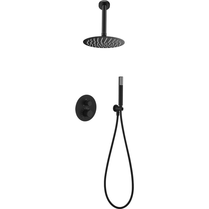 IMEX GTQ038/NG TOP Matte Black Thermostatic Built-in Shower Set