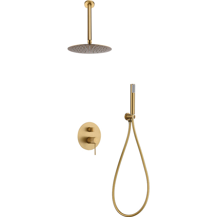 IMEX GTQ038/OC TOP Thermostatic Built-In Shower Set Brushed Gold