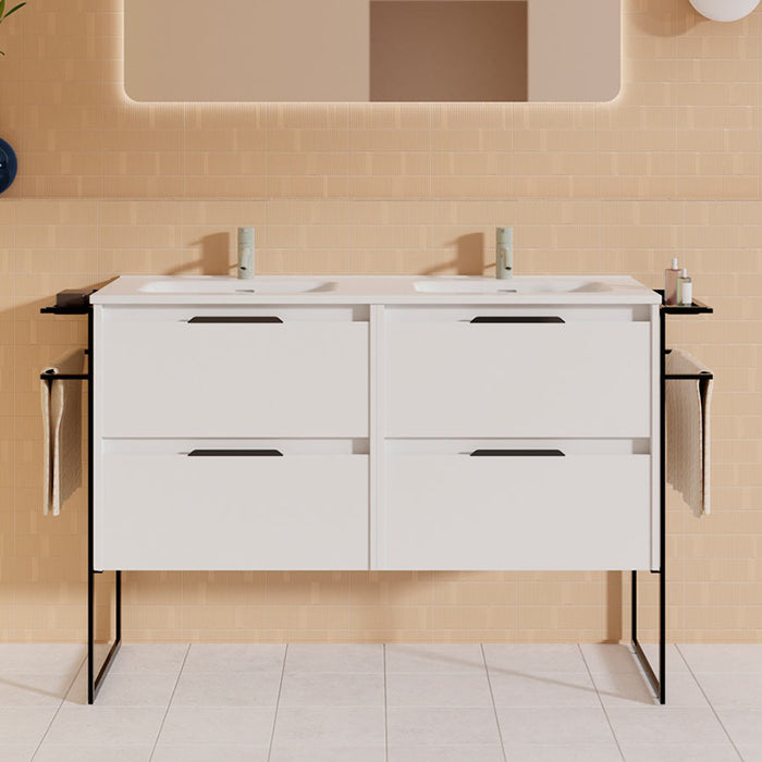 AMIZUVA C0073757 KEIKO Furniture+Sink 4 Drawers 120 Glossy White