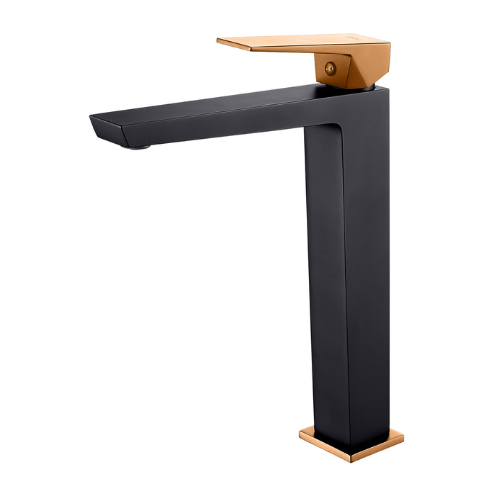 SKY BATH CDI005-3NGR INFINITE Single-lever Tall Basin Matte Black and Rose Gold