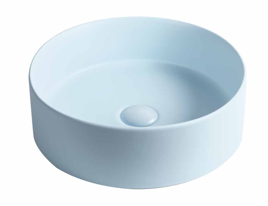 MOSAVIT NAYA Blue Satin Ceramic Countertop Washbasin