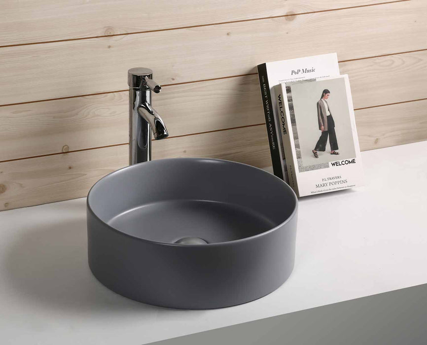 MOSAVIT NAYA Dark Gray Satin Ceramic Countertop Washbasin