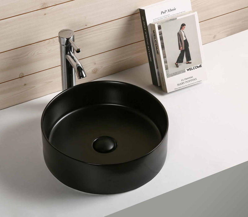 MOSAVIT NAYA Black Satin Ceramic Countertop Washbasin