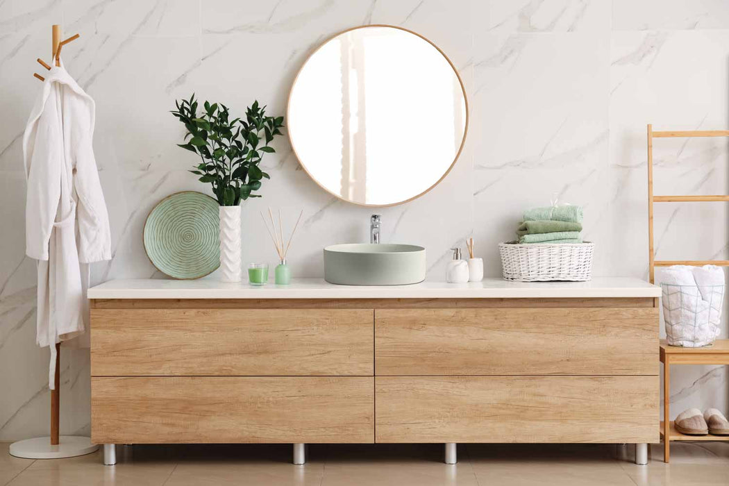 MOSAVIT NAYA Green Satin Ceramic Countertop Washbasin