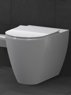 VALADARES 41541002 TWO Rimless BTW Toilet for Built-in Tank White