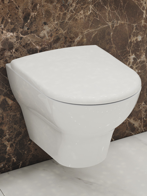 VALADARES 42501002K 100 Rimless Wall-Mounted Toilet White