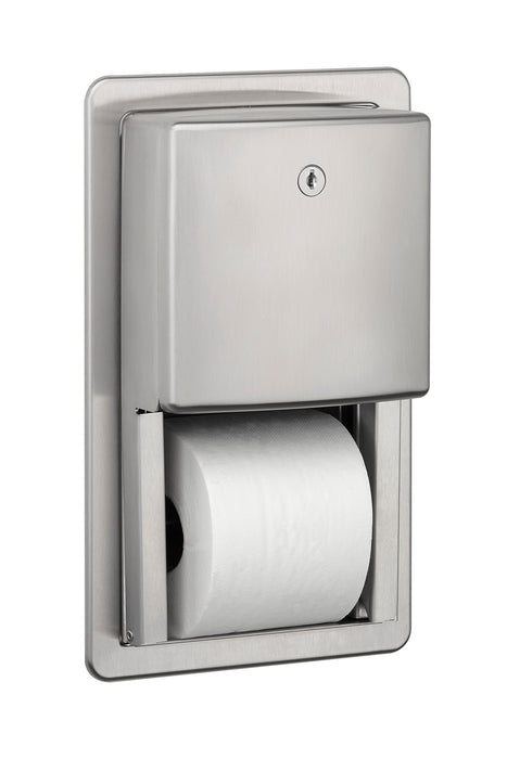 MEDICLINICS PRE700CS Satin AISI 304 Stainless Steel Toilet Paper Dispenser for 2 Rolls