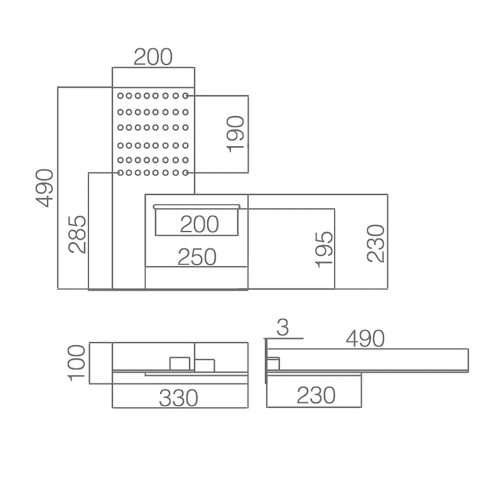 IMEX RPS490/NG Cascada 2 Vias Negro Mate