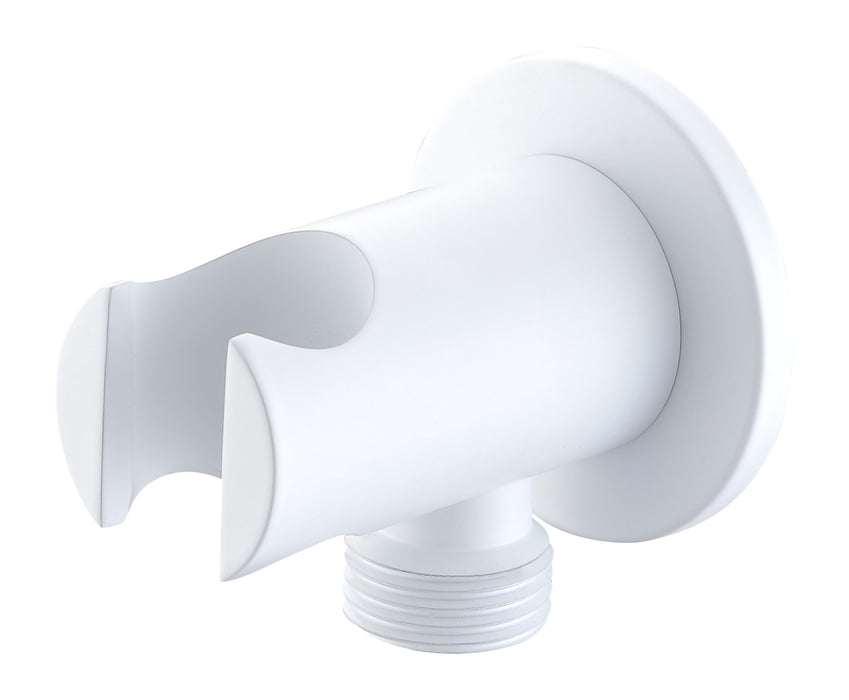 IMEX SFD002/BL Round Support for Shower Handle with Water Outlet Matte White