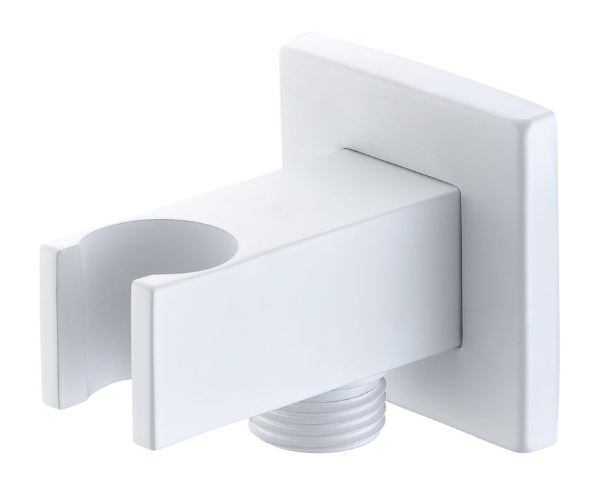 IMEX SFR001/BL Square Support for Shower Handle with Water Outlet Matte White