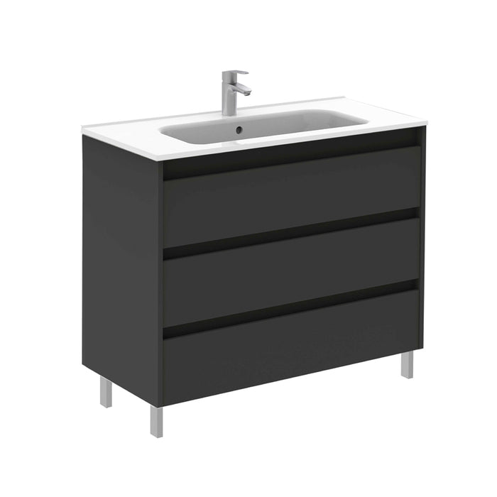 ROYO SANSA Furniture+Sink 3 Drawers Anthracite Gloss