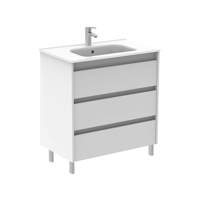 ROYO SANSA Furniture+Sink 3 Drawers White Gloss