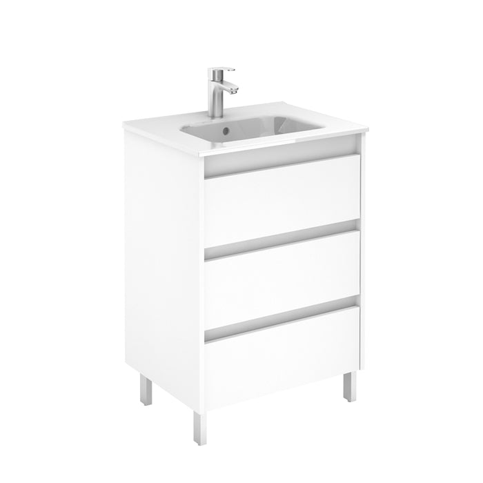 ROYO SANSA Furniture+Sink 3 Drawers White Gloss