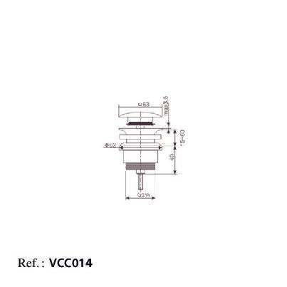 IMEX VCC023 Válvula Click-Clack PVD Oro Rosa Cepillado