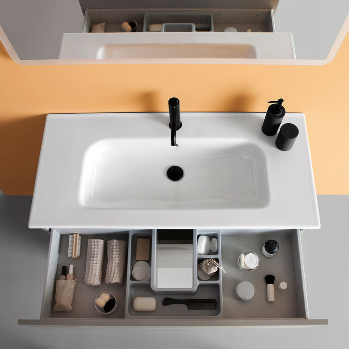 ROYO VITALE Complete Bathroom Furniture Set Reduced Depth 3 Drawers Nature Gray