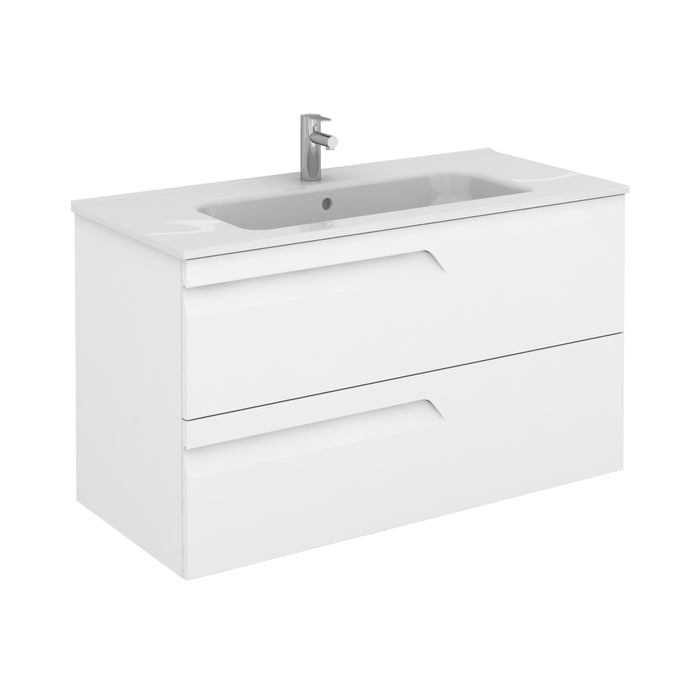 ROYO VITALE Bathroom Furniture with Sink 2 Drawers Glossy White